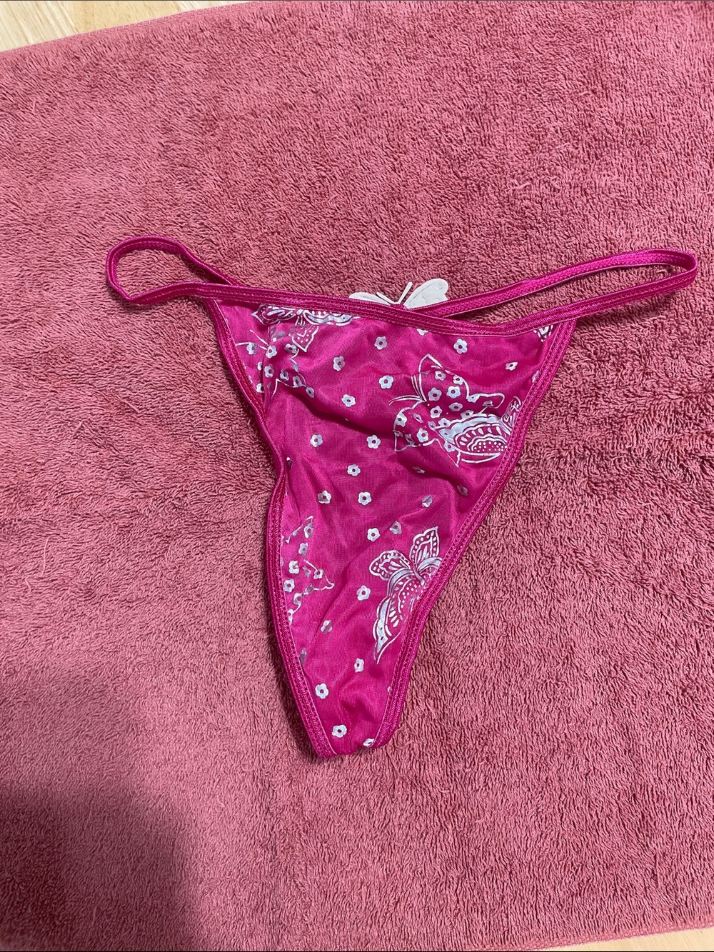 Native Hot Pink Bandana-Print Thong Bikini Bottom